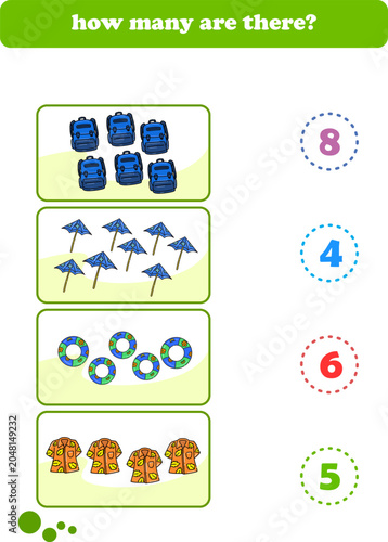 Photography Counting game of wild animals for preschool kids
