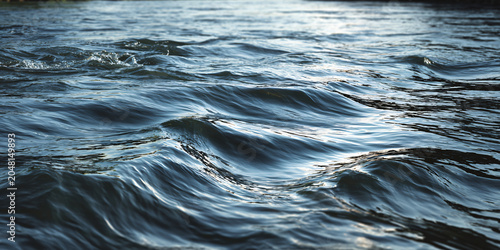 Eye-Level View of Ocean Waves Straight Horizon