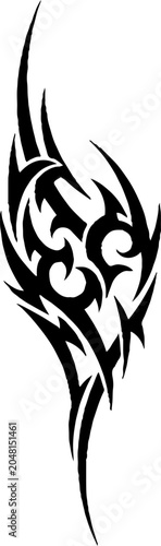 Sharp black tribal flame silhouette graphic
