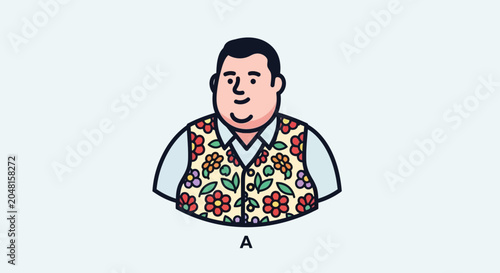 Man Wearing Colorful Floral Patterned Vest