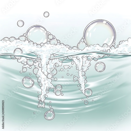 Blue water splash with floating silver jewelry pieces.