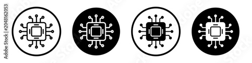Processor icons pack in black and white versions for web.