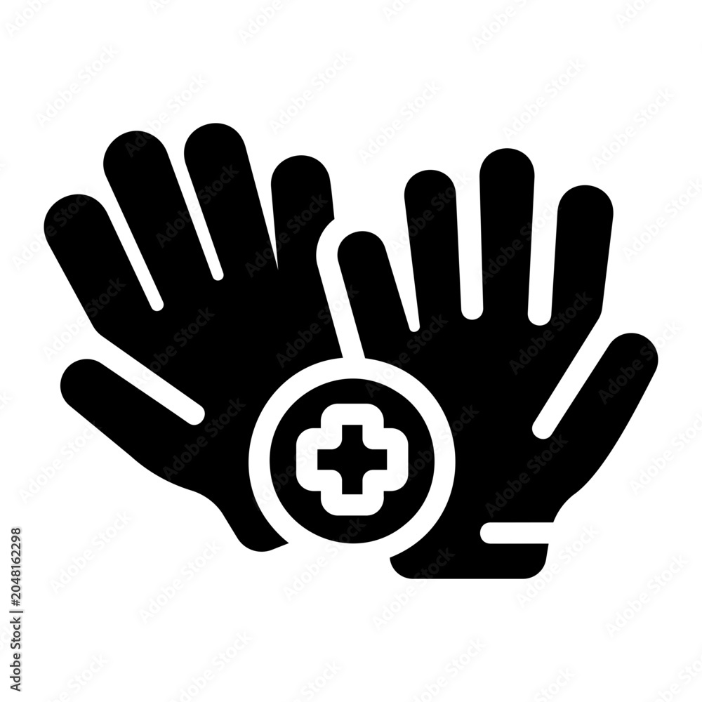 Fototapeta premium Medical gloves Solid icon