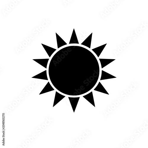 Sun silhouette isolated on white background 