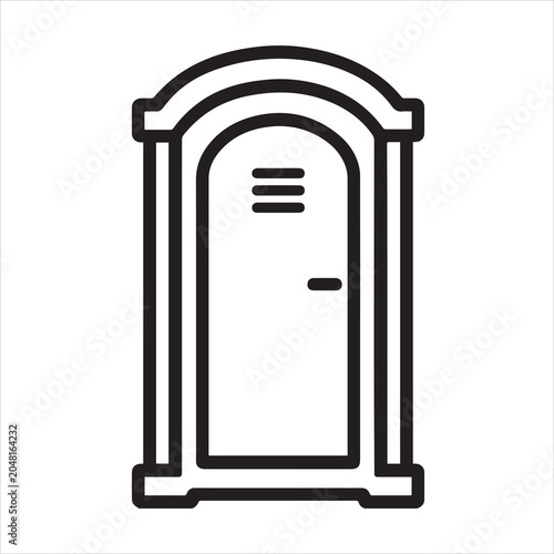 Bild auf Leinwand Minimalist portable toilet icon outline.