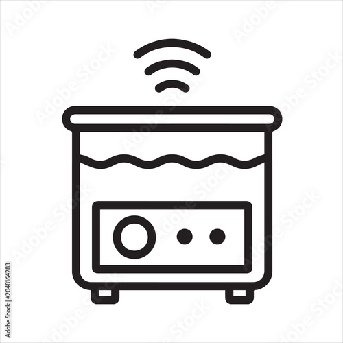 Sonicator bath outline icon vector.