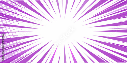 Purple and white radial burst pattern comic book style background