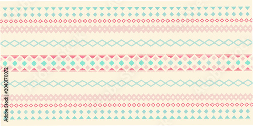 Quadro su tela Diamond pattern with alternating rows and pastel color scheme