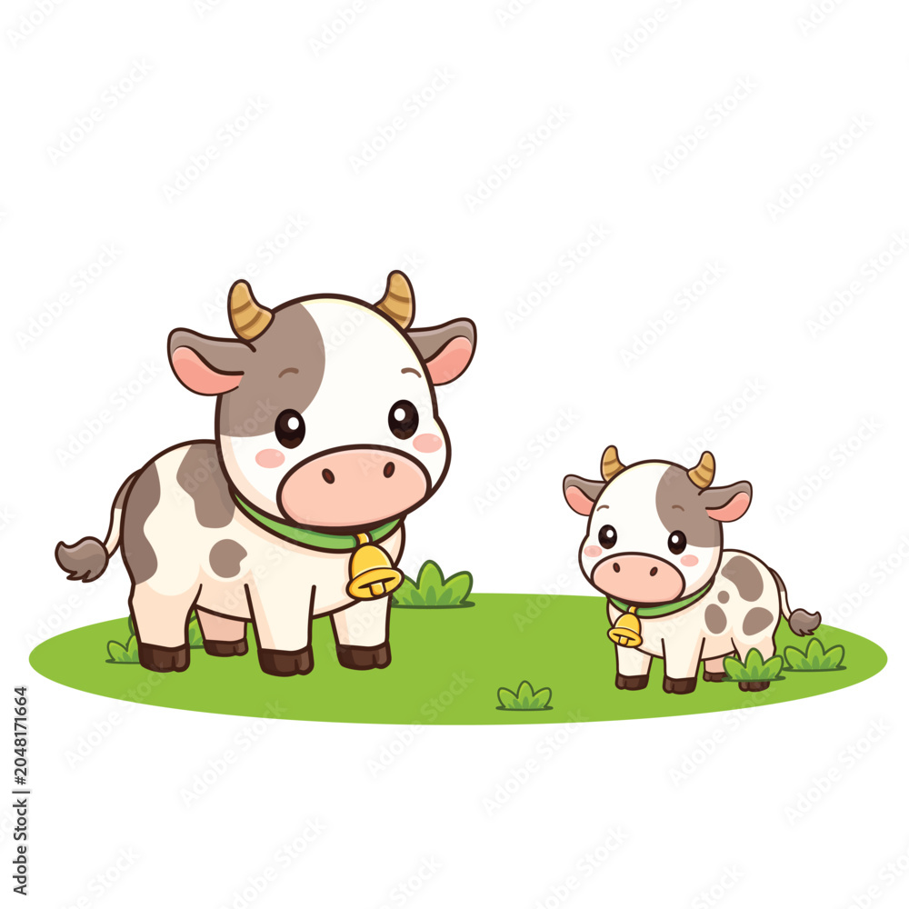 Fototapeta premium cow cartoon vector illustration