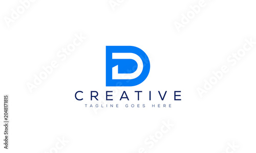 Blue letter d logo design template