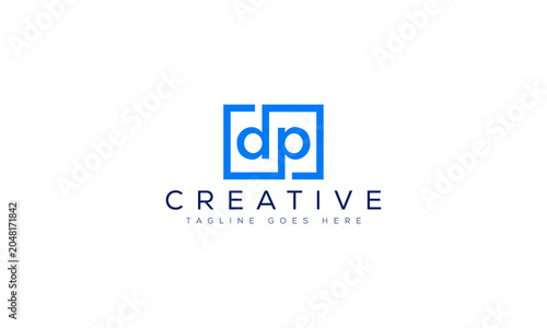 Minimalist dp letter logo design concept
