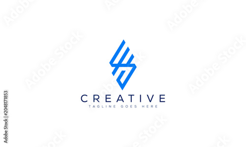 Minimalist blue letter s logo design concept