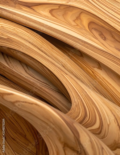 Wooden texture with smooth curved lines.