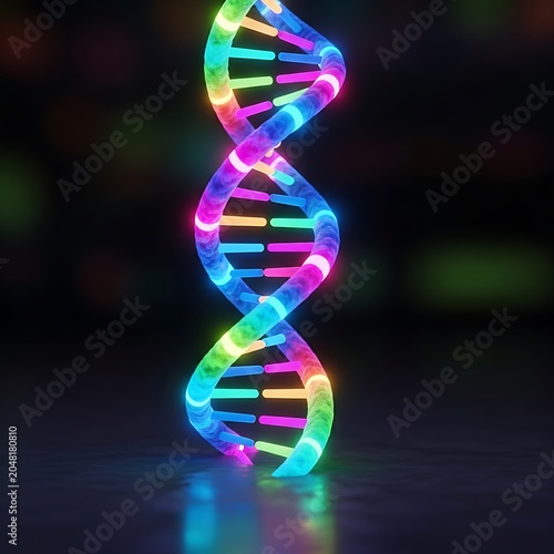 Vibrant neon spiral light art in dark background.