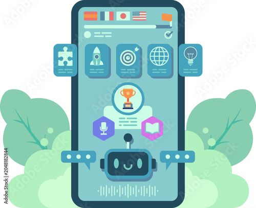 AI Language Learning App Dashboard With Chatbot Assistant