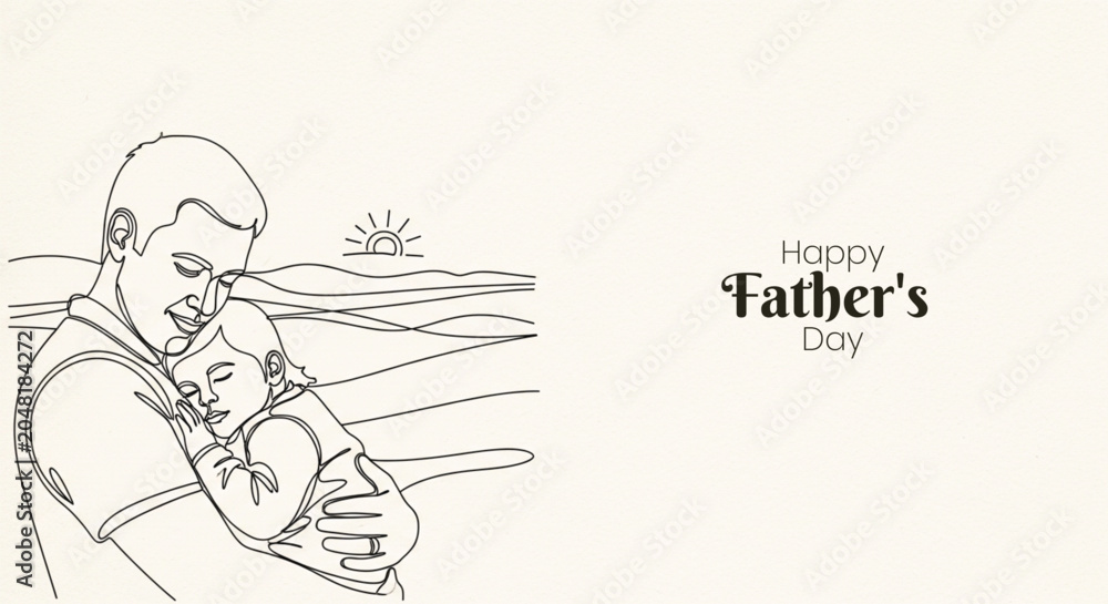 Obraz premium Father's Day Banner with Modern Style
