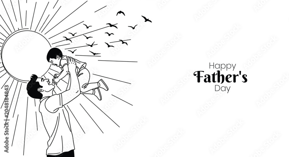 Obraz premium Happy Father's Day Typography Design