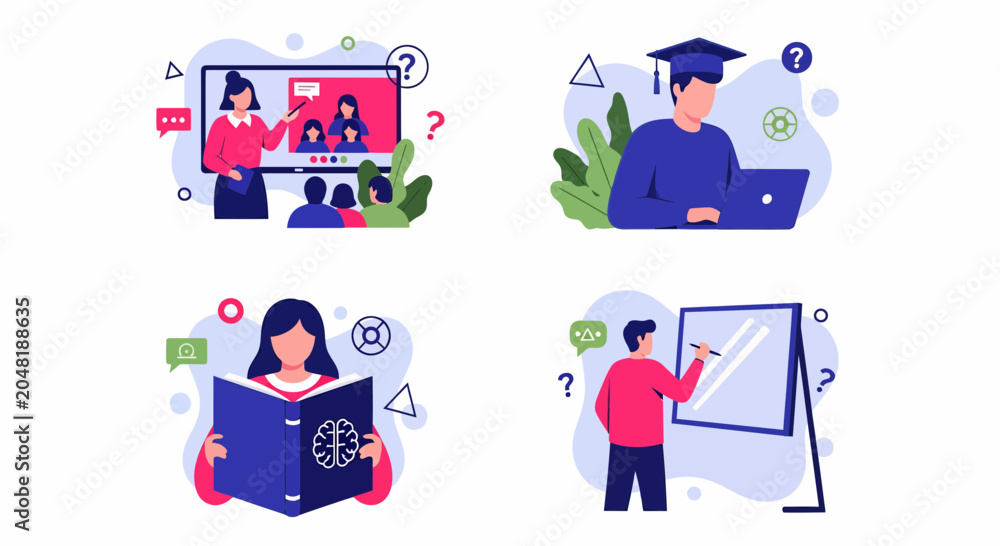 Fototapeta premium Online Education and Professional Continuous Learning for Career Growth