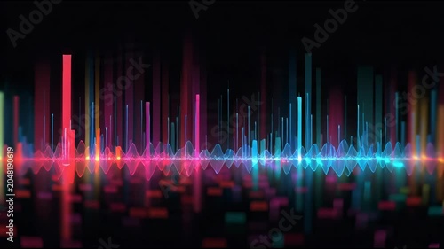 Energetic abstract digital background with vibrant color spectrum light streaks technology