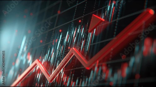 Abstract glowing stock market graph symbolizing exponential business growth and data analysis.
