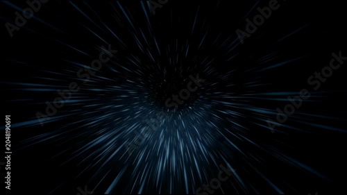 Dynamic abstract blue energy burst wormhole tunnel effect background video