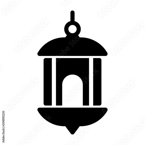 Traditional Arabic lantern icon Ramadan decoration vector