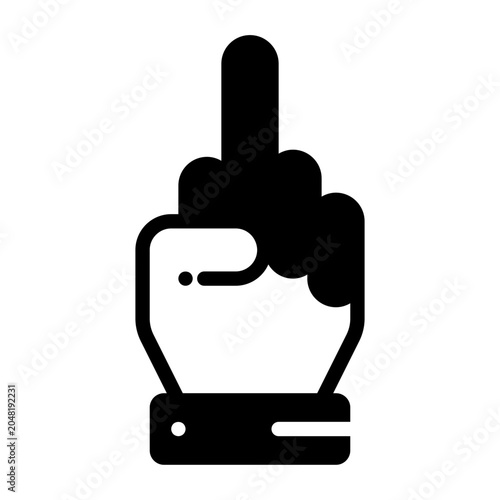 Obraz na plátně Middle finger hand gesture offensive sign vector