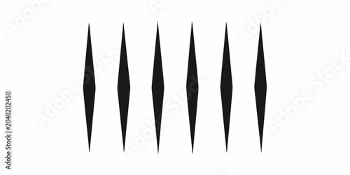 Foto Black tapering lines arranged diagonally simple silhouette on white background