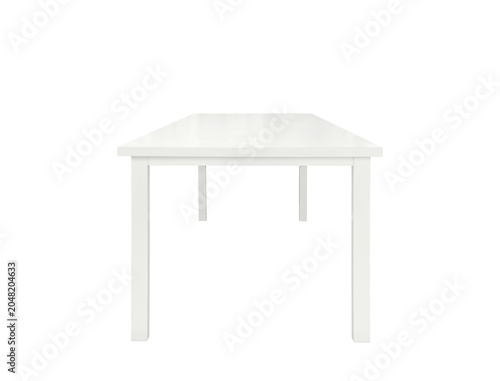 A simple, empty white wooden table PNG transparent.