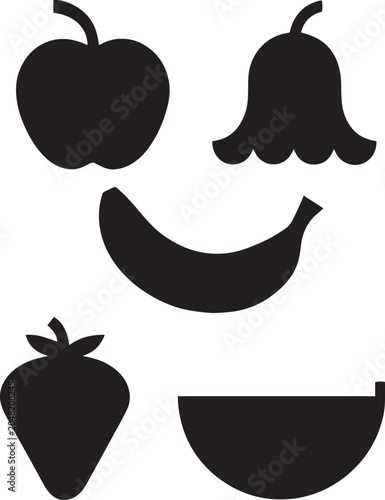 Smiling face made of fresh fruits on white background minimalist composition