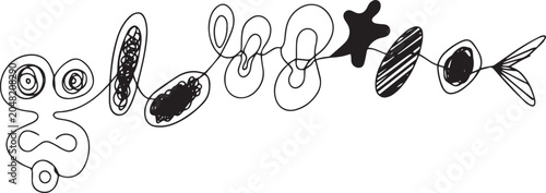 Hand Drawn Doodle Collection of Arrows and Swirls on White Background