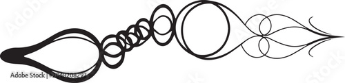 Hand Drawn Geometric Spiral Doodle Sketch on White Background Minimalist Line Art