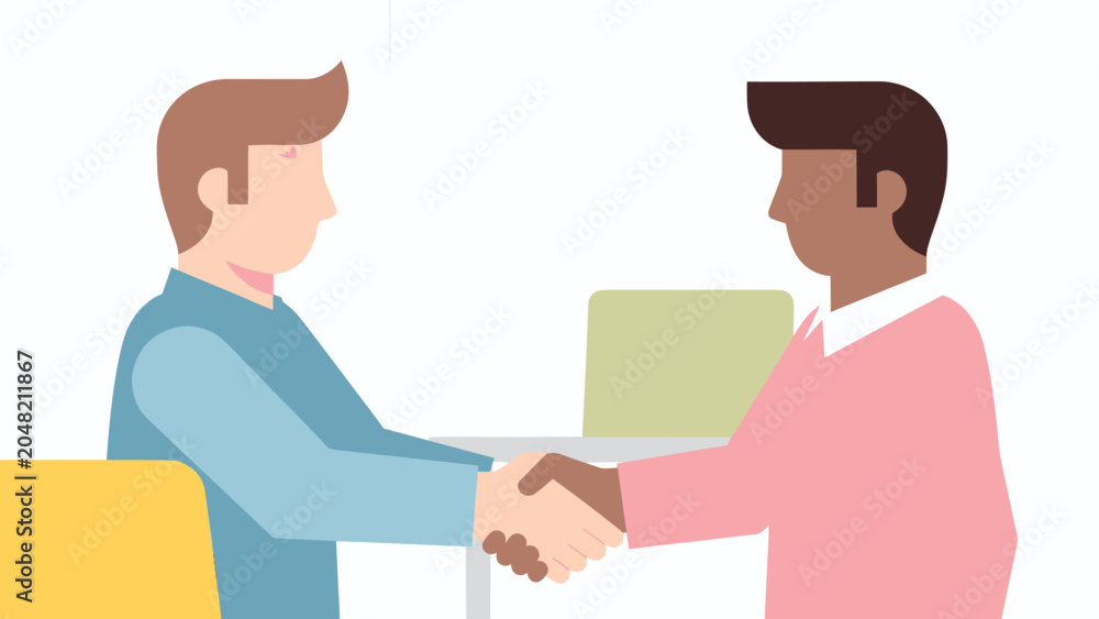 Fototapeta premium Two businessmen shaking hands in agreement.