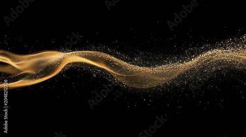 Captivating golden swirls dance in the air studio motion graphics dark background abstract concept