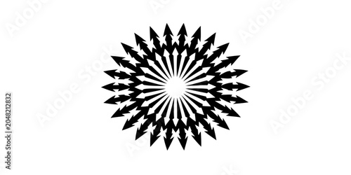 Bild auf Leinwand Circular arrow design black silhouette on transparent background