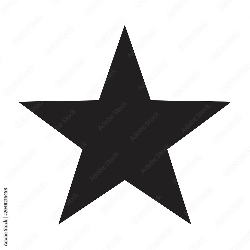 Fototapeta premium Black star shape symbol icon graphic simple