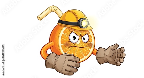 Cartoon orange character holding a wrench and screwdriver.