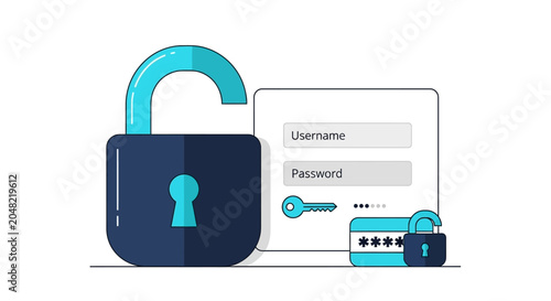Padlock with digital security interface.