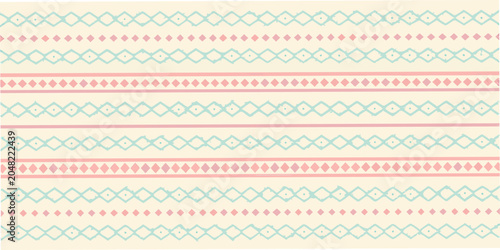 Fotografía Diamond pattern with alternating colors on a pale yellow background