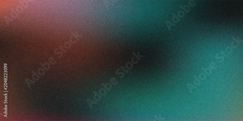 Dark grainy color gradient wave background, purple red yellow blue green colors banner poster cover abstract design, black copy space.
