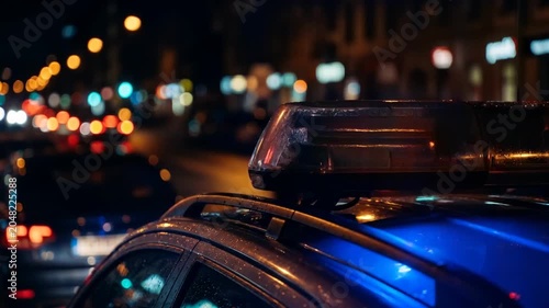 Ambulance arrives at hospital emergency unit at night during rainy weather