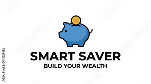 smart saver piggy bank with financial growth elements for financial wealth management services savings investment planning logo design