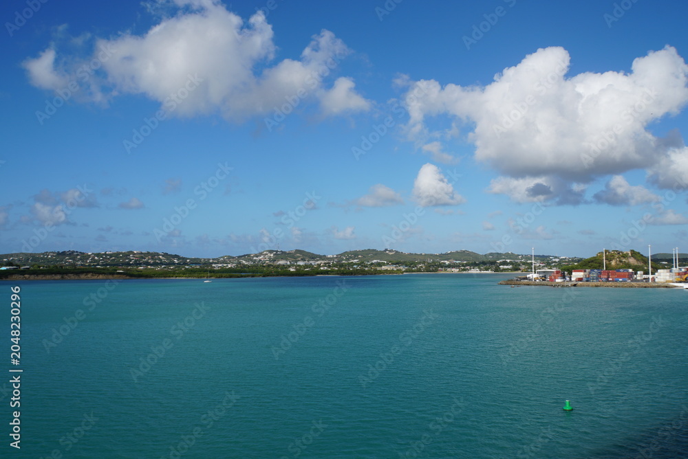 Fototapeta premium view of Antigua Cruise Port of Antigua and Barbuda - Saint John's, Caribbean