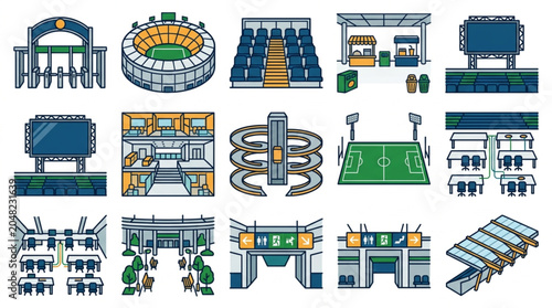 Illustrations of Various Sports and Recreation Venues