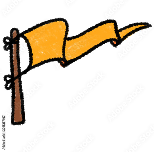 A fluttering Yellow Flag Cartoon