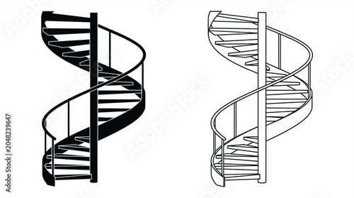 Foto Dna Double Helix Illustration Black And White Linear Style