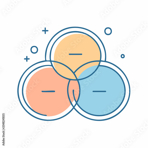 Venn Diagram with Three Intersecting Circles and Minus Signs