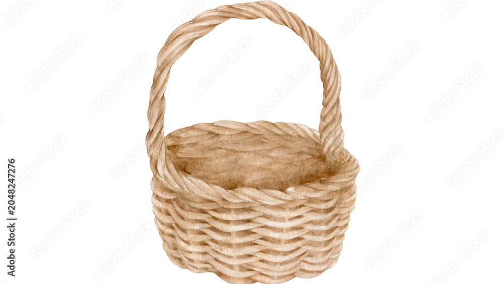 Obraz premium wicker basket isolated on white