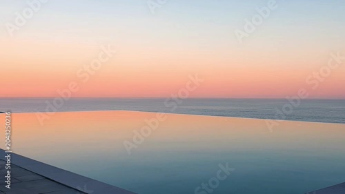 Sunset over calm ocean water.