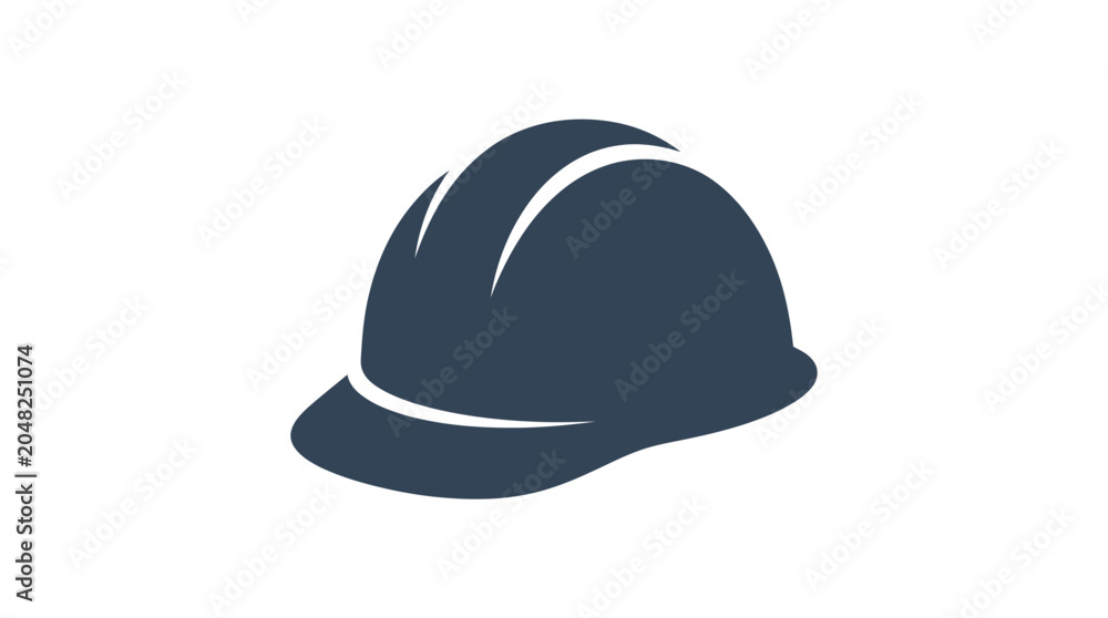 Fototapeta premium Minimalist dark blue safety hard hat icon